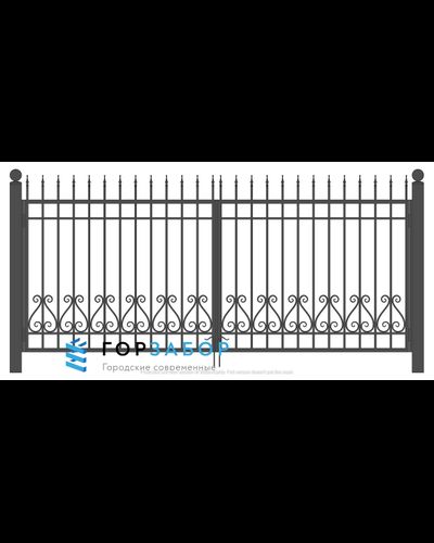 Распашные сварные ворота с элементами ковки KSZ15-32 купить со скидкой
