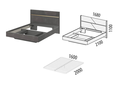 Кровать с основанием Монако 902 303