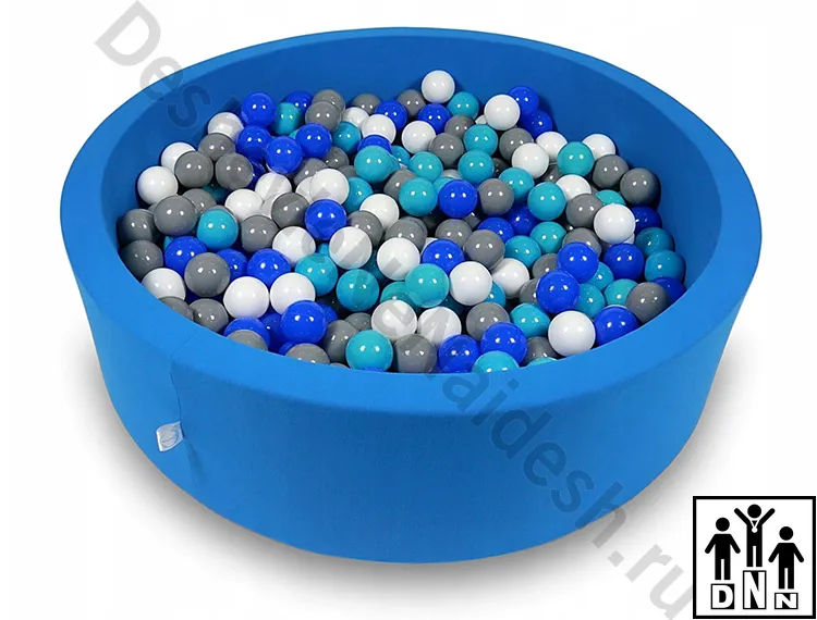 Сухой бассейн с шариками круглый синий