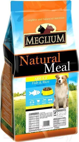 Meglium Adult Fish & Rice корм с рыбой и рисом для взрослых собак всех пород 3 кг