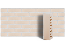 Клинкер фасадный белый "Неаполь" с гладкой поверхностью