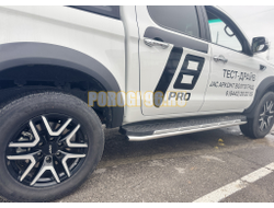 Защита штатного порога труба Папа Тюнинг d42 для Jac T8 Pro 2020-