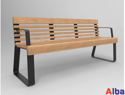 скамейка со спинкой и подлокотниками