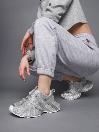 Balenciaga 3XL Extreme Rhinestones Silver