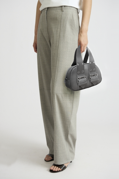 (АРТИКУЛ: 9910/6) СУМКА ЖЕНСКАЯ, НЕБОЛЬШАЯ, НАТУРАЛЬНАЯ КОЖА, СЕРАЯ, С ПЛЕЧЕВЫМ РЕМНЕМ