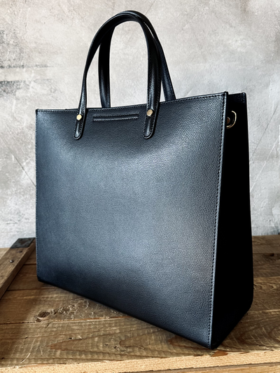 Женская черная форматная сумка из натуральной кожи «сафьяно», Vera Pelle  Арт.021501