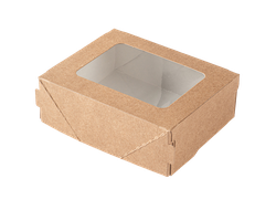 Коробка самосборная с окном 10х8х3,5 см цвет крафт