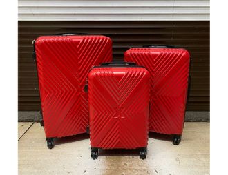 Комплект из 3х чемоданов ABS Х-образный S,M,L красный