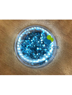 Устойчив к сольвентам глиттер Голубой 1 мм