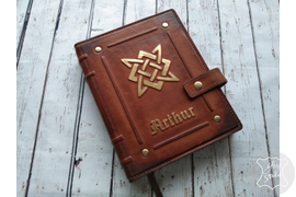 кожаный ежедневник со славянским символом Звезда Руси