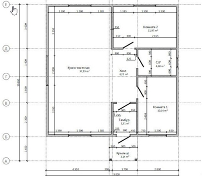 Одноэтажный каркасный дом с двумя спальнями 113м² (SK26)