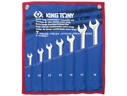 Набор комбинированных удлиненных ключей, 8-19 мм, чехол из теторона, 7 предметов KING TONY 12C7MRN01