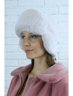 Ушанка "Север" цвет жемчуг + жемчуг