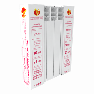 Алюминиевый радиатор НРЗ 500/100, 6 секций