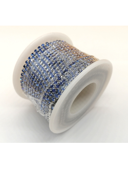 Стразовая цепочка, SS06 цвет Light Sapphire  (10 метров)
