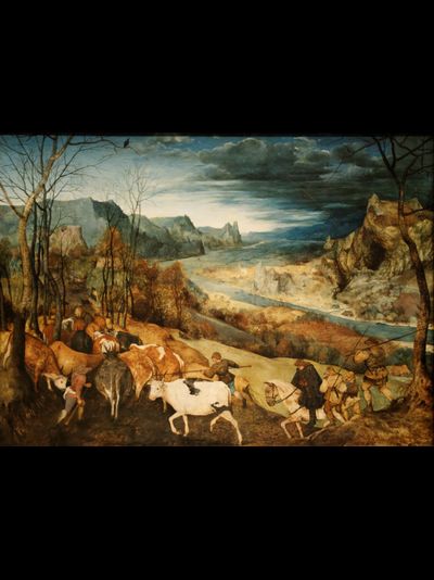Картина обогреватель, репродукция Питера Брейгеля Возвращение стада