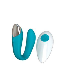 06119 Вибратор для пар с пультом ДУ Fera, цвет морская волна LeFrivole