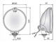 Дополнительная фара дальнего света Wesem 2HOS 388.03/C габарит в световоде хром (с проводом)