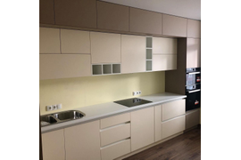 Кухня прямая, 3800мм. Материал фасадов МДФ. Срок изготовления от 30 рабочих дней. Цена на момент изготовления 108000 руб