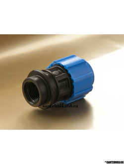 Муфта ПЭ компрессионная с внутренней резьбой ТПК-АКВА для ПНД труб