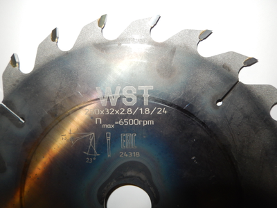 Диск пильный 250х32х24z(2.8/1.8)  WST