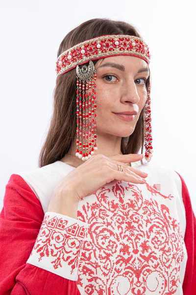 Платье Древо времени крапива красное