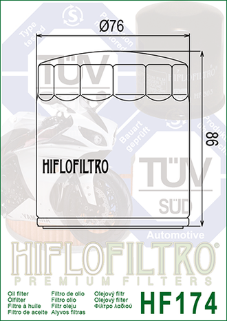 Масляный фильтр HIFLO FILTRO HF174C для Harley Davidson (63793-01K)