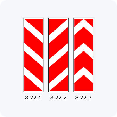 Дорожные знаки 8.22.1, 8.22.2, 8.22.3 Препятствие