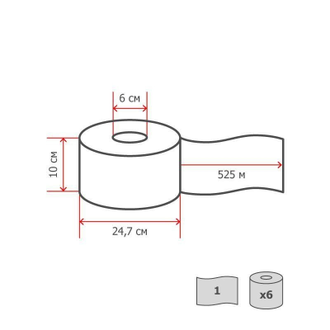 Бумага туалетная Tork Universal T1 1сл бел вторич втул 525м 120195 6рул