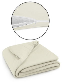 Пододеяльник Cleo трикотажный на молнии 140х205 100% хлопок (экрю) 140/13