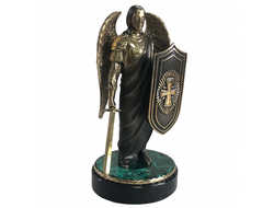 Статуэтка "Архангел Михаил", бронза/малахит