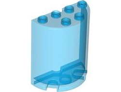 Cylinder Half 2 x 4 x 4, Trans-Dark Blue (6259 / 625943 / 6422707 / 6503213)