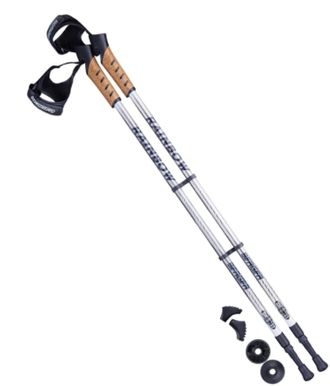 Палки для скандинавской ходьбы Berger, 77-135 см, 2-секционные Rainbow серый/белый