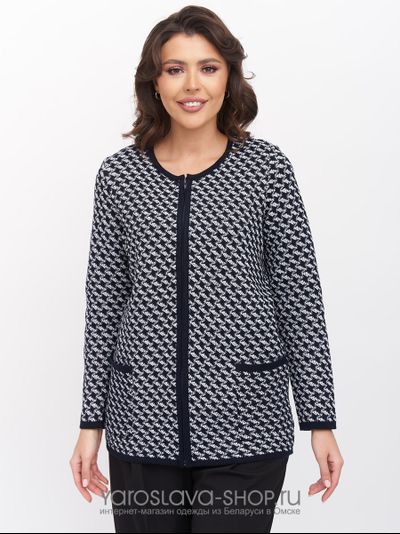 Женский вязаный жакет полуприлегающего силуэта