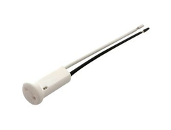 Ecola G4 патрон керамический круглый торцевой с проводами 2*8см (кратно 10!) AB04LWPAY  (цена за 1шт)