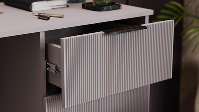 Стол письменный Графит Глиняно серый/Холст Латте