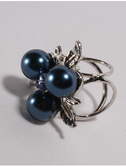 КОЛЬЦО ДЛЯ ШАРФА "ГОЛУБЫЕ ЖЕМЧУЖИНЫ"