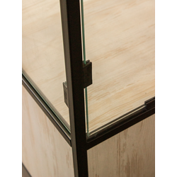 (ЮНИ1000) Витрина "UNIVERSAL" деревянная с 3-мя полками и стеклом