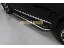 Пороги с площадкой 75х42 мм ТСС для Changan CS75 FL 2020-