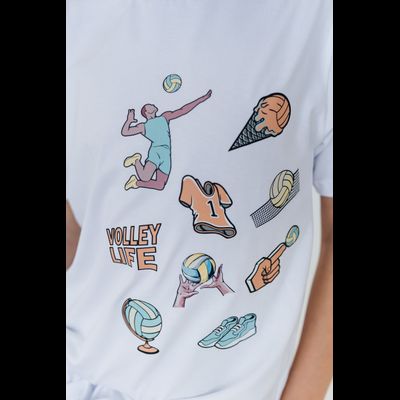 Футболка повседневная БЕЛАЯ  Volleylife (со стикерами) размер 50-56