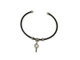 (АРТИКУЛ: 8975/52) БРАСЛЕТ ЖЕНСКИЙ, ЧЕРНЫЙ МАТОВЫЙ МЕТАЛЛ, СЕРЕБРИСТЫЕ ПОДВЕСКИ , МЕЛКИЕ СТРАЗЫ (НА КЛЮЧИКЕ)