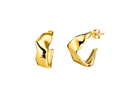 Серьги полукольца Мятый Металл