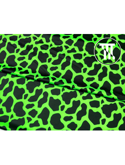 Бифлекс матовый принт Леопард, цв. Неон-зеленый