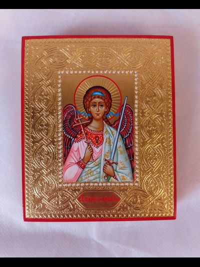 Ангел-Хранитель. Рукописная икона 9х10,5см.