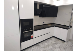 Кухня белый глянец с антресолью