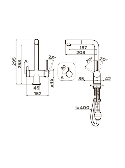 Смеситель OMOIKIRI TAKAMATSU-S PW
