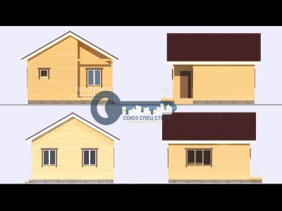 Д-01 ДАЧНЫЙ ДОМ ИЗ БРУСА: ГАБАРИТНЫЕ РАЗМЕРЫ: (6Х6М), ОБЩАЯ ПЛОЩАДЬ: 38,5М²