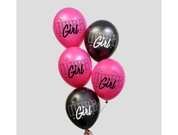 Гелиевые шары с рисунком 30см. BOSS GIRL