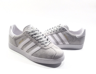 Adidas Gazelle Серые с белым женские (36-40)  Арт. 180F-A