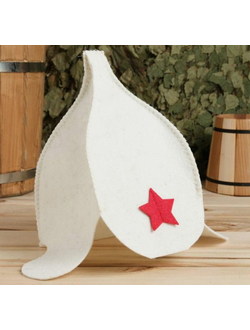 Шапка для бани и сауны «Буденовка» белая